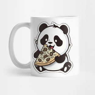 Cute Cartoon Panda Eating Pizza Funny Kawaii Mug